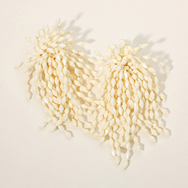 Bold Beaded Fringe Cascade Earrings