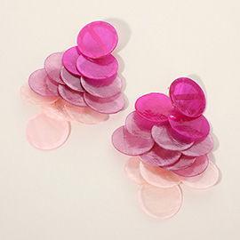 Ombre Shell Disc Chandelier Earrings