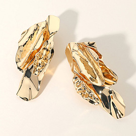 Oversized Abstract Metal Plate Earrings