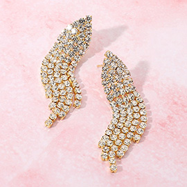 Rhinestone Paved Fringe Evening Earrings