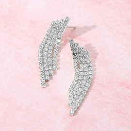 Rhinestone Paved Fringe Evening Earrings