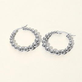 SECRET BOX_Stainless Steel Bubble Hoop Pin Catch Earrings