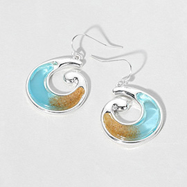 Sea Glass Wave Dangle Earrings