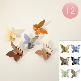 12PCS - Acetate Butterfly Hair Claw Clips