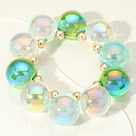 Chunky Iridescent Ball Beaded Bracelet
