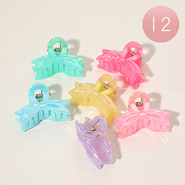 12 SET OF 3 - Bow Shaped Hair Claw Clip Set