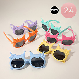 24PCS - Cute Bow Pointed Kids Party Sunglasses