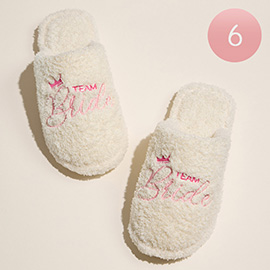 6Pairs - BRIDE Embroidered Home Indoor Floor Slippers