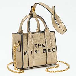 THE MINI BAG Message Pointed Faux Leather Bag Charm / Mini Bag / Crossbody Bag