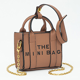 THE MINI BAG Message Pointed Faux Leather Bag Charm / Mini Bag / Crossbody Bag