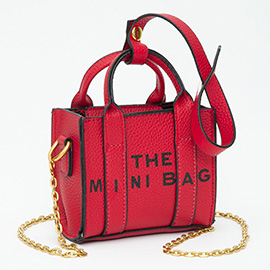 THE MINI BAG Message Pointed Faux Leather Bag Charm / Mini Bag / Crossbody Bag