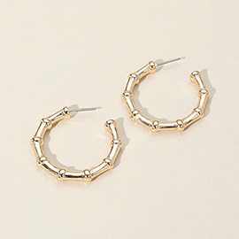 Metal Bamboo Hoop Earrings