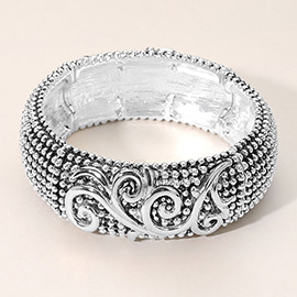 Antique Metal Filigree Detail Pointed Stretch Bracelet