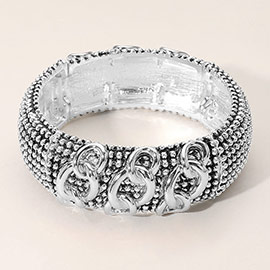 Antique Metal Chain Detail Pointed Stretch Bracelet