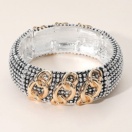 Antique Metal Chain Detail Pointed Stretch Bracelet