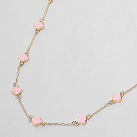Enamel Quatrefoil Station Necklace