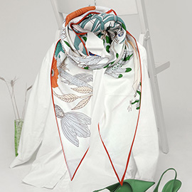 Vibrant Floral and Animal Printed Triangle Shape Scarf