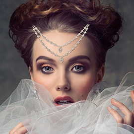 Marquise Rhinestone Pointed Layered Head Chain