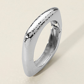Hammered Metal Hinged Bangle Bracelet
