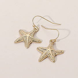 Metal Starfish Dangle Earrings