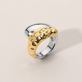 Stainless Steel Two Tone Textured Ring