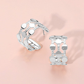 Geometric Metal Cutout Hoop Earrings