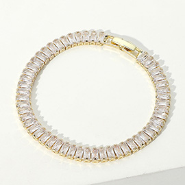 Baguette CZ Stone Tennis Chain Evening Bracelet