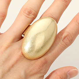 Brushed Metal Oval Dome Stretch Ring