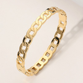 Stainless Steel Chain Hinged Bangle Bracelet