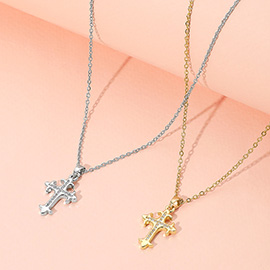 Stainless Steel Cross Pendant Necklace