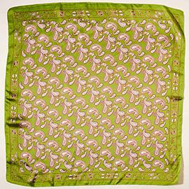 Paisley Printed Square Silky Satin Scarf