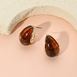 Chunky Celluloid Acetate Dome Teardrop Earrings