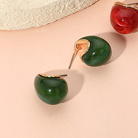 Chunky Celluloid Acetate Dome Teardrop Earrings