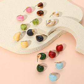 Chunky Celluloid Acetate Dome Teardrop Earrings