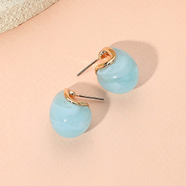 Chunky Celluloid Acetate Dome Teardrop Earrings