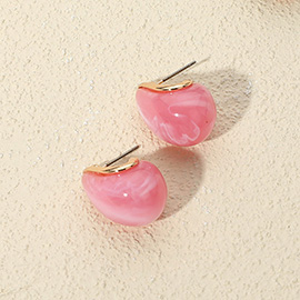 Chunky Celluloid Acetate Dome Teardrop Earrings