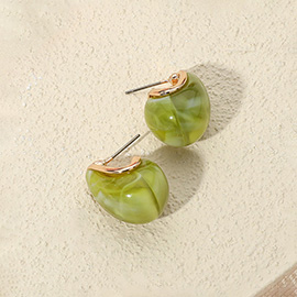 Chunky Celluloid Acetate Dome Teardrop Earrings