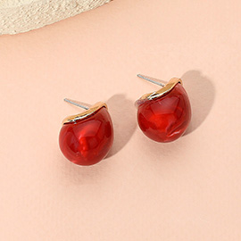 Chunky Celluloid Acetate Dome Teardrop Earrings