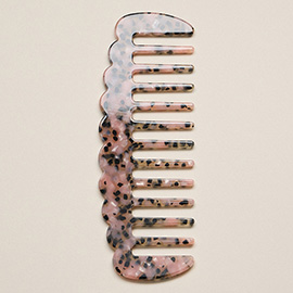 Celluloid Acetate Scallop Edge Detangling Hair Comb