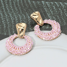 Beaded Door Knocker Earrings