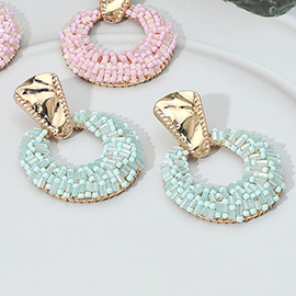 Beaded Door Knocker Earrings