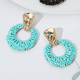 Beaded Door Knocker Earrings
