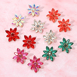 Marquise Stone Cluster Flower Earrings