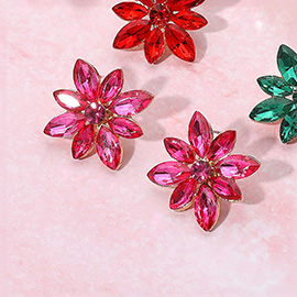 Marquise Stone Cluster Flower Earrings