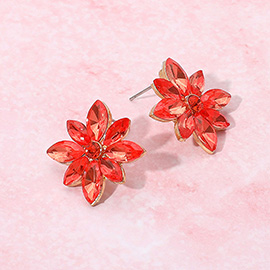 Marquise Stone Cluster Flower Earrings
