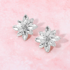 Marquise Stone Cluster Flower Earrings