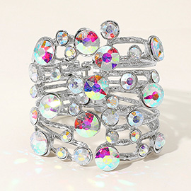 Bubble Stone Embellished Hinged Bracelet