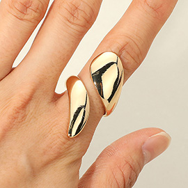 SECRET BOX_14K Gold Dipped Abstract Open Wrap Adjustable Ring