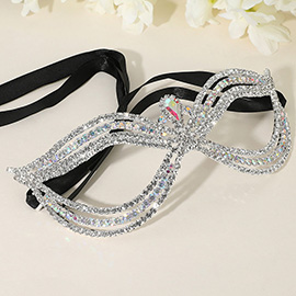 Rhinestone Paved Butterfly Masquerade Mask
