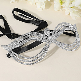 Rhinestone Paved Butterfly Masquerade Mask